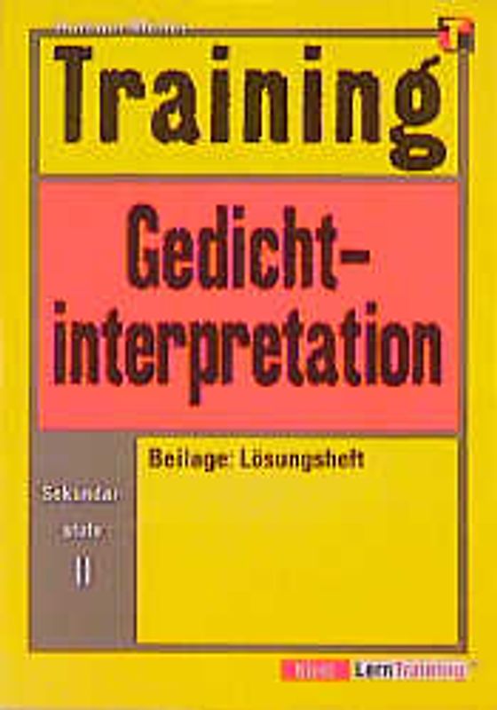 Training Deutsch Gedichtinterpretation