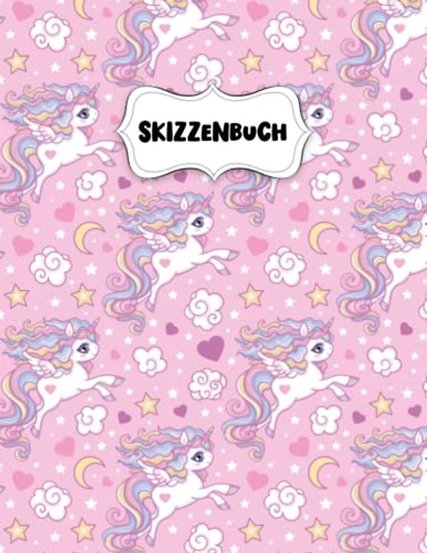 Skizzenbuch: Hübsches magisches Einhorn Zeichenblock A4 für Kinder: Blanko Zeichenmappe A4 Zeichen Block