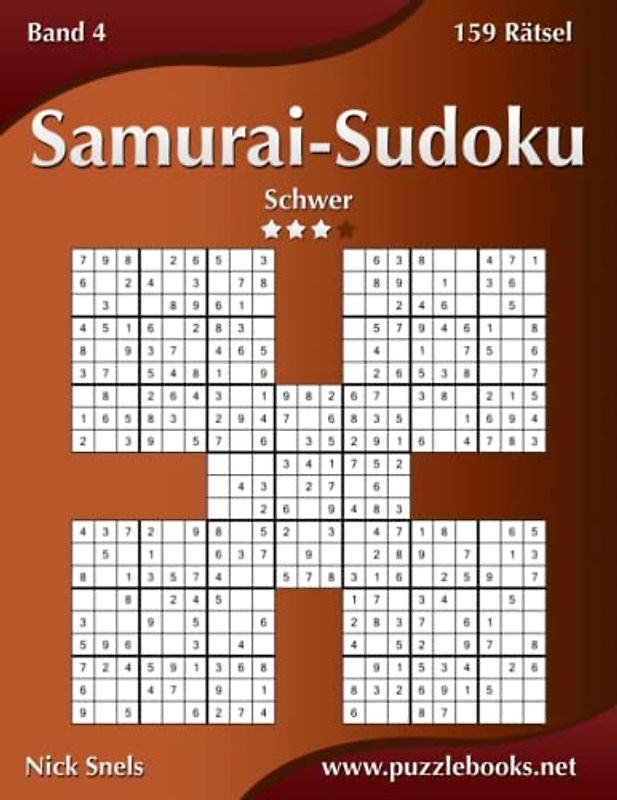Samurai-Sudoku - Schwer - Band 4 - 159 Rätsel