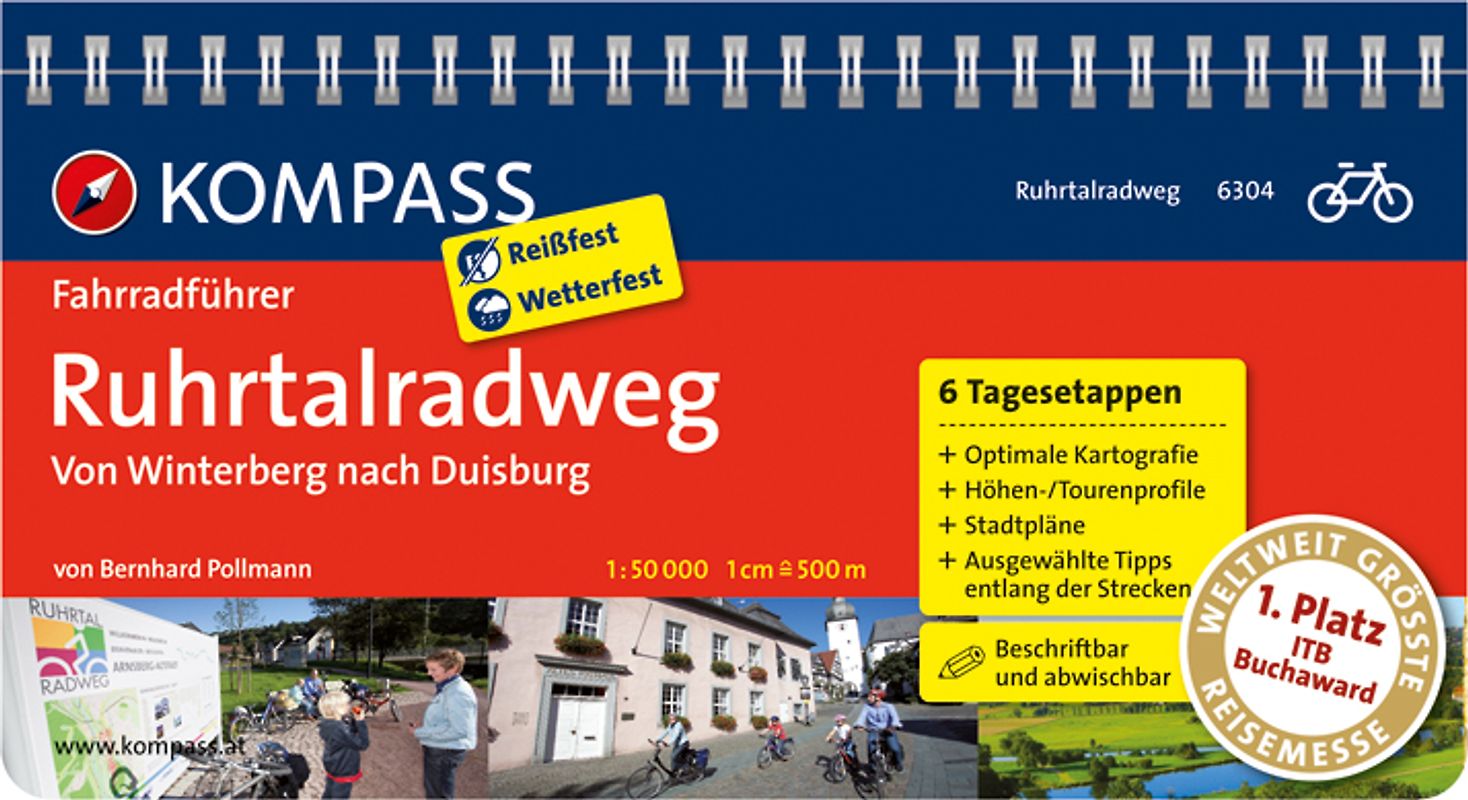 KOMPASS Fahrradführer Ruhrtalradweg, von Winterberg nach Duisburg