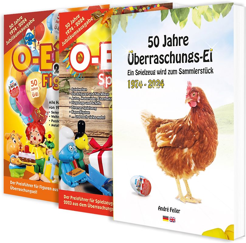 Das O-Ei-A 2er Bundle 2024/25 - Die Jubiläumsausgabe! – O-Ei-A Figuren und O-Ei-A Spielzeug sowie das Buch „50 Jahre Überraschungs-Ei“