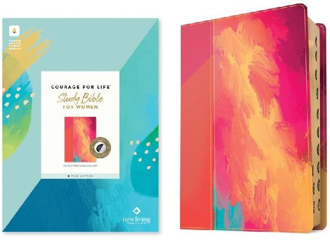 NLT Courage for Life Study Bible for Women, Filament Enabled (Leatherlike, Fierce Pink, Indexed, Red Letter)