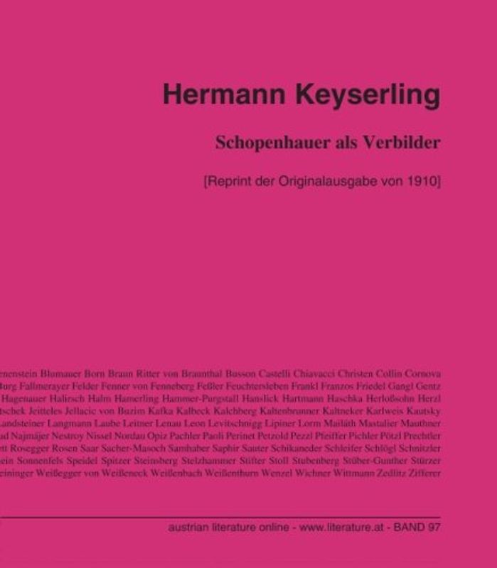 Schopenhauer als Verbilder: [Reprint der Originalausgabe von 1910]