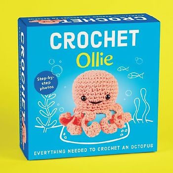 Pil Crochet Kit for Beginners - Ollie the Octopus Amigurumi - Complete DIY Kit with Step-By-Step Instructions, Yarn, Hook, Safety Eyes & Stuffing - Make a Stuffed Octopus