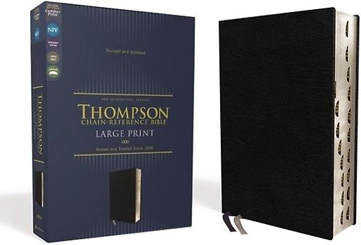 Niv, Thompson Chain-Reference Bible, Large Print, Bonded Leather, Black, Thumb Indexed, Red Letter, Comfort Print