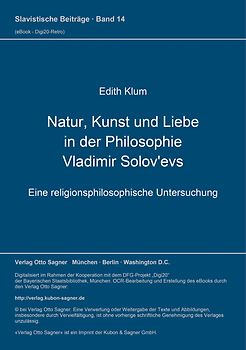 Natur, Kunst und Liebe in der Philosophie Vladimir Solov'evs