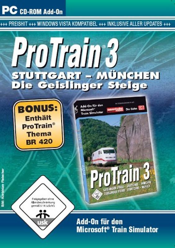 ProTrain 3: Stuttgart - München inkl. ProTrain: Thema BR 420 [Microsoft Train Simulator AddOn] PC Spiele