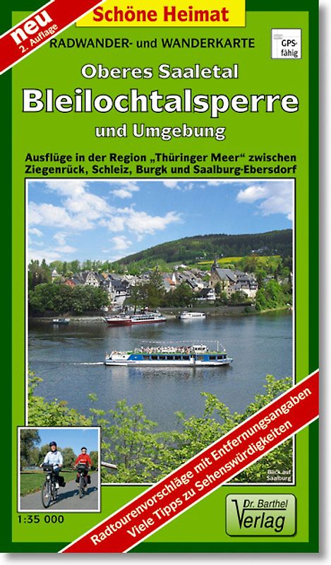 Radwander- und Wanderkarte Oberes Saaletal, Bleilochtalsperre und Umgebung