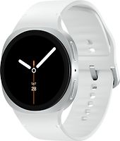 Samsung Galaxy Watch8 40 mm aluminium kast silver op Sport Band M/L white [Wi-Fi]