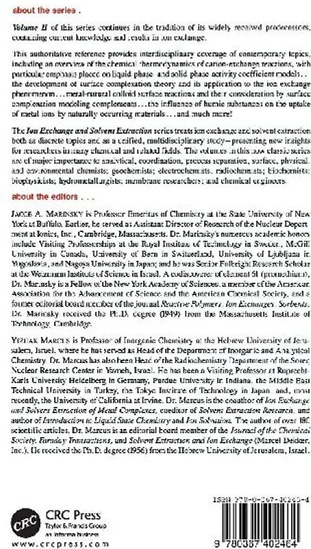 Ion Exchange and Solvent Extraction