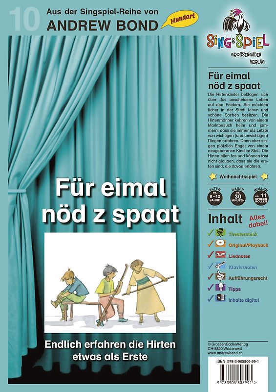 Für eimal nöd z spaat, Singspiel mit CD