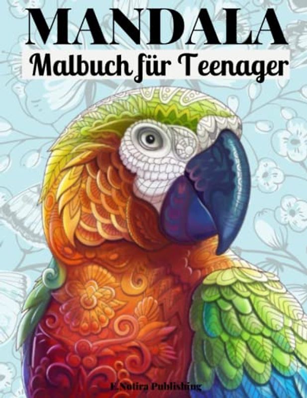 Mandala Malbuch für Teenager: Erstaunliches Malbuch für Kinder, Jugendliche, Erwachsene | 50 schöne Mandalas Design mit Katzen, Hunde, Blumen, Vögel und Schmetterlinge für Entspannung und Kreativität