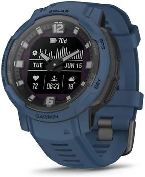 Garmin Instinct Crossover Solar 45 mm bleue et bracelet en silicone bleue