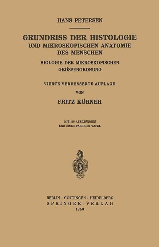Grundriss der Histologie und Mikroskopischen Anatomie des Menschen