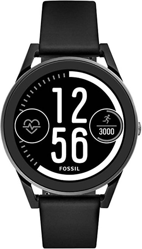 Fossil Control 45mm negro con correa de silicona negra [Wifi,Tercera generación]