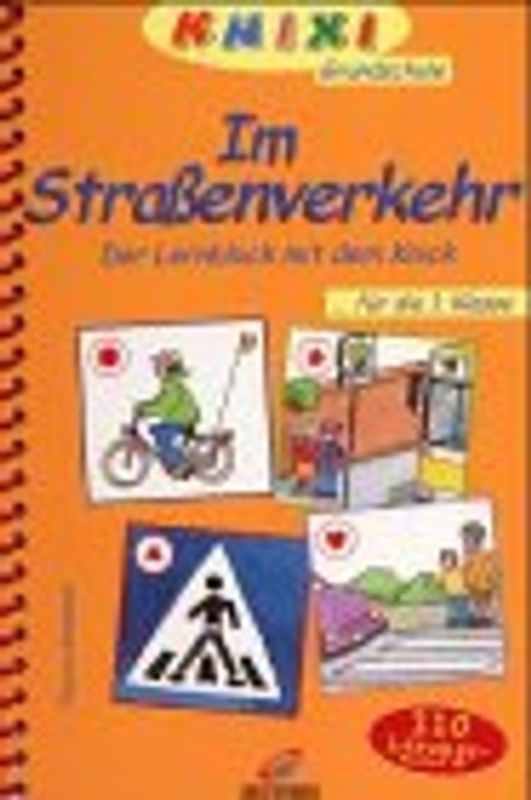 Im Strassenverkehr. Der Lernblock mit dem Knick für die 1. Klasse