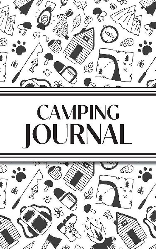 Camping Journal (Black and White Camping Doodles) (Hardcover)