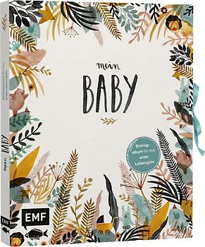 Mein Baby – Illustriertes Eintragalbum für das erste Lebensjahr mit Briefumschlag fürs erste Löckchen und Schleife zum Verschließen