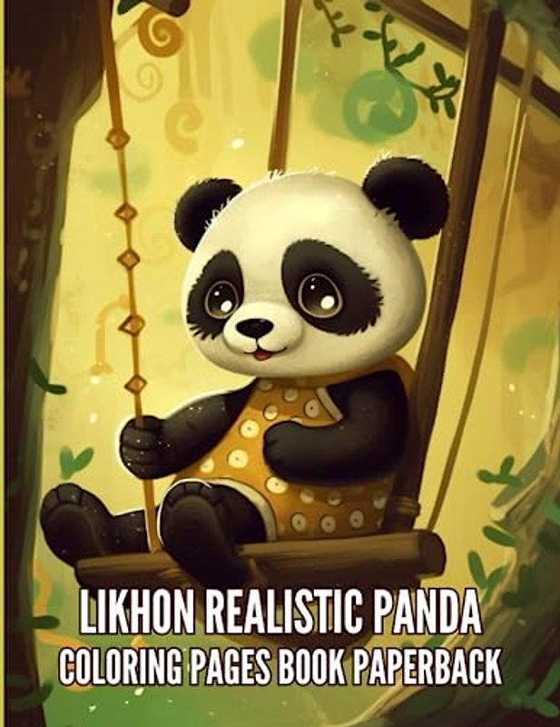 Likhon Realistic Panda Coloring Pages Book Paperback