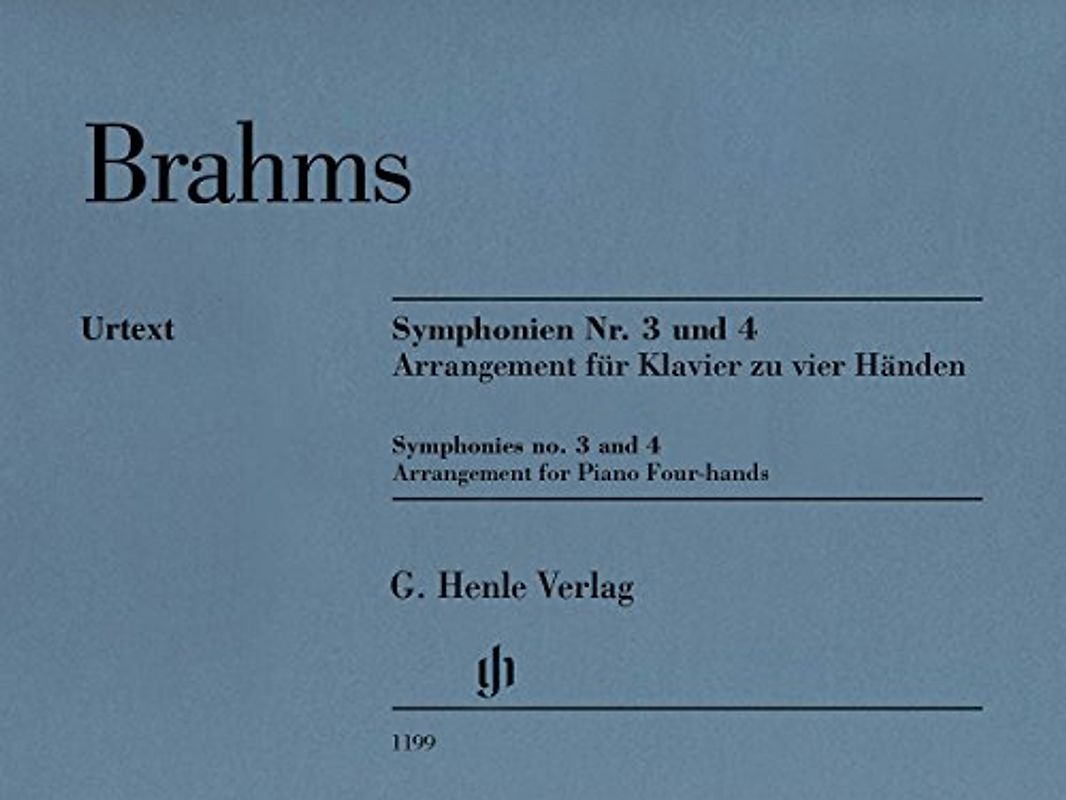 Symphonien Nr. 3 und 4 - Arrangement für Klavier 4-händig - Johannes Brahms