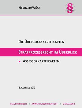 Assessor Karteikarten Strafprozessrecht