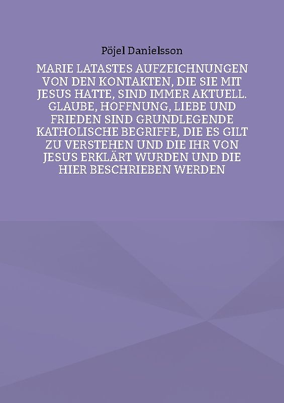 Marie Latastes Aufzeichnungen von den Kontakten, die sie mit Jesus hatte, sind immer aktuell. Glaube, Hoffnung, Liebe und Frieden sind grundlegende katholische Begriffe, die es gilt zu verstehen und die ihr von Jesus erklärt wurden und die hier beschrieben werden