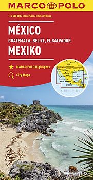 MARCO POLO Kontinentalkarte Mexiko, Guatemala, Belize, El Salvador 1:2,5 Mio.