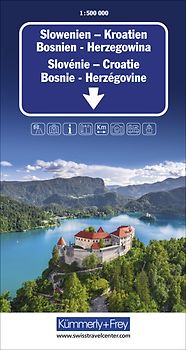 Kümmerly+Frey Strassenkarte Slowenien, Kroatien, Bosnien-Herzegowina 1:500.000