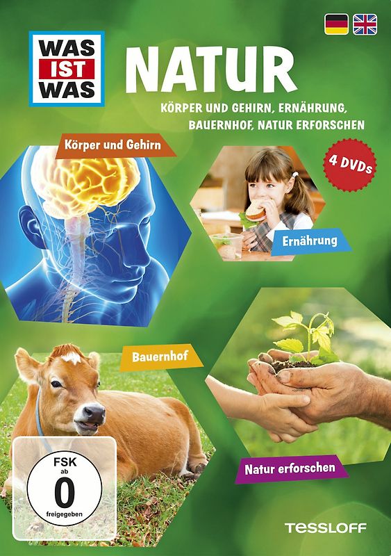 Was ist Was: Natur - Körper und Gehirn, Ernährung, Bauernhof, Natur erforschen (4 Discs) DVD