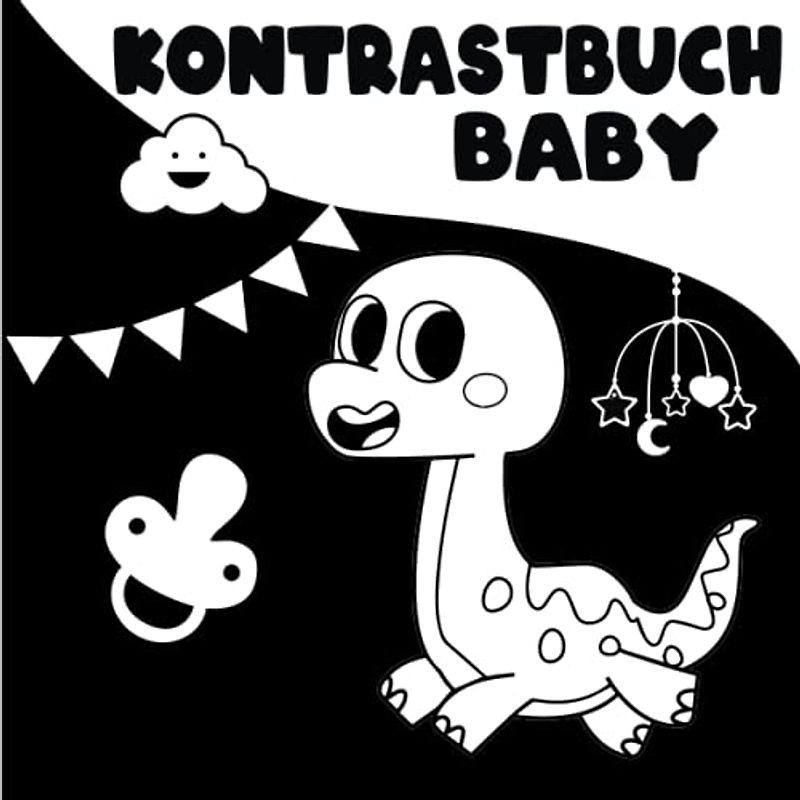 Dinosaurier: Kontrastbuch Für Baby ab 0 Monate: Schwarz Weiß Buch für Neugeborene