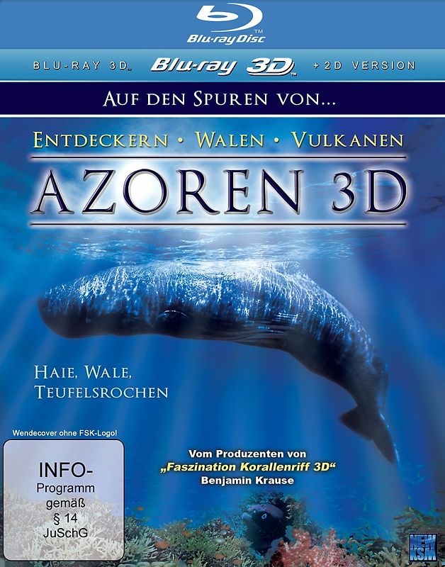 Azoren - Auf den Spuren von ... Entdeckern - Walen - Vulkanen: Haie, Wale, Teufelsrochen (Blu-ray 3D) 3D Blu-ray Disc