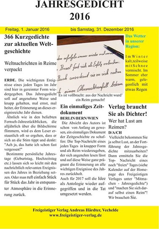 Jahresgedicht 2016