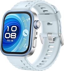 Image of Huawei Watch Fit 4 Pro 40 mm zilver met fluoro-elastomeer bandje blauw (Refurbished)