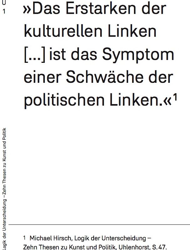 LOGIK DER UNTERSCHEIDUNG - ZEHN THESEN ZU KUNST UND POLITIK