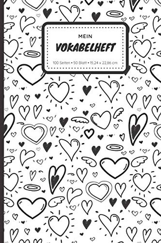 Mein Vokabelheft: A5, 50 Blatt, 3 Spalten mit Teilungslinie