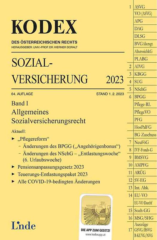 KODEX Sozialversicherung 2023, Band I