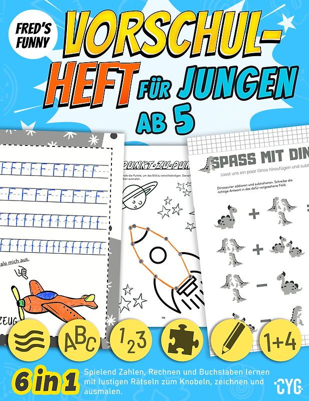 Fred´s Funny Vorschulheft für Jungen (ab 5 Jahre)