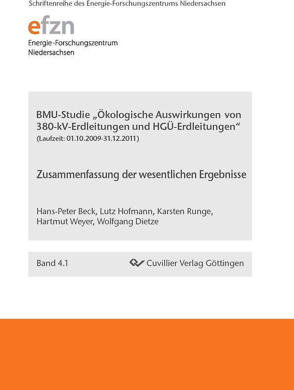 BMU-Studie "Ökologische Auswirkungen von 380-kV-Erdleitungen und HGÜ-Erdleitungen"