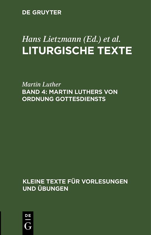 Martin Luthers Von Ordnung Gottesdiensts
