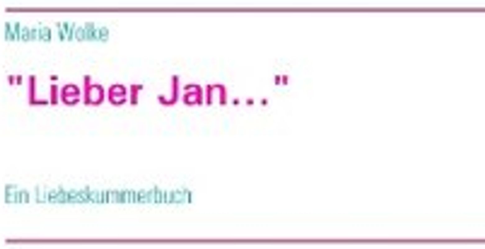 "Lieber Jan ..."