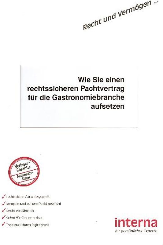 Wie Sie einen rechtssicheren Pachtvertrag für die Gastronomiebranche aufsetzen