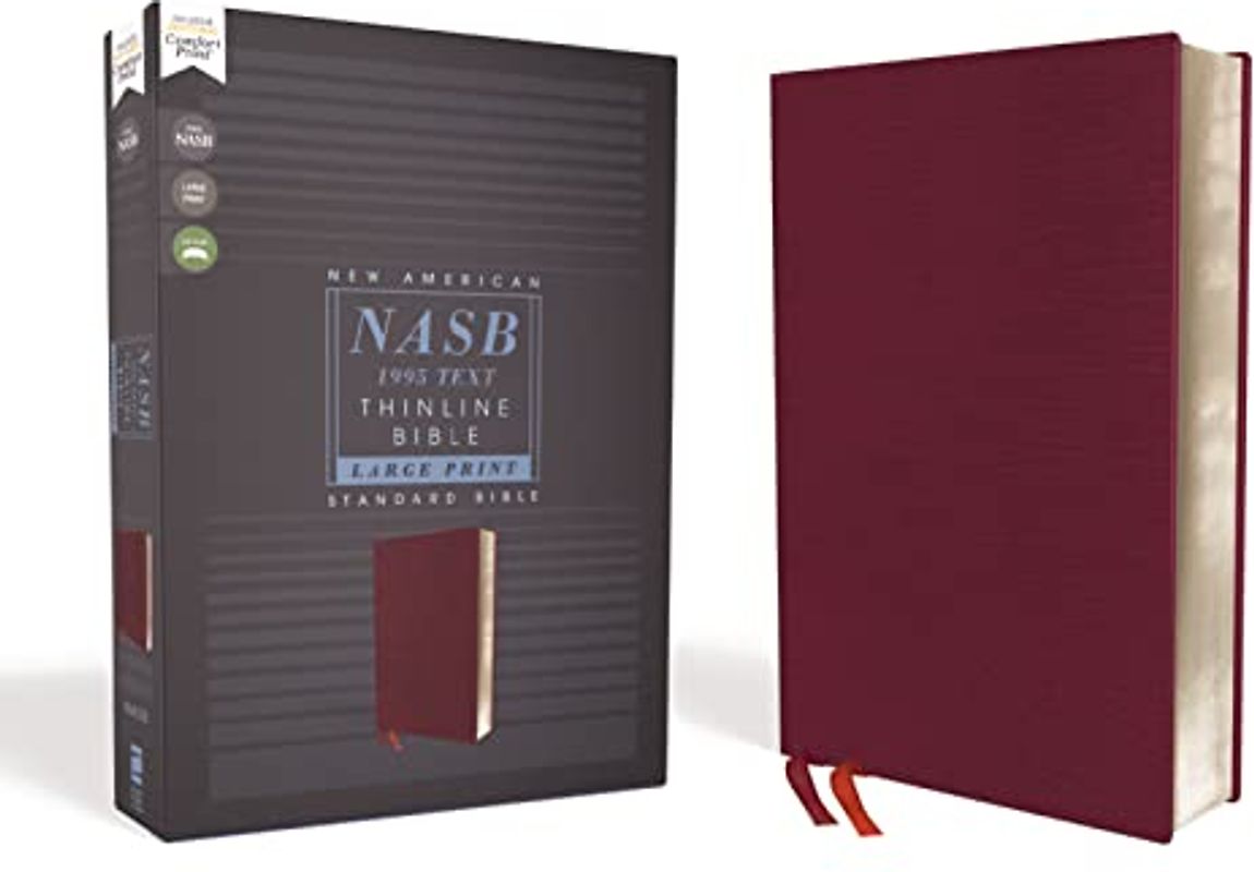 Nasb, Thinline Bible, Large Print, Bonded Leather, Burgundy, Red Letter Edition, 1995 Text, Comfort Print
