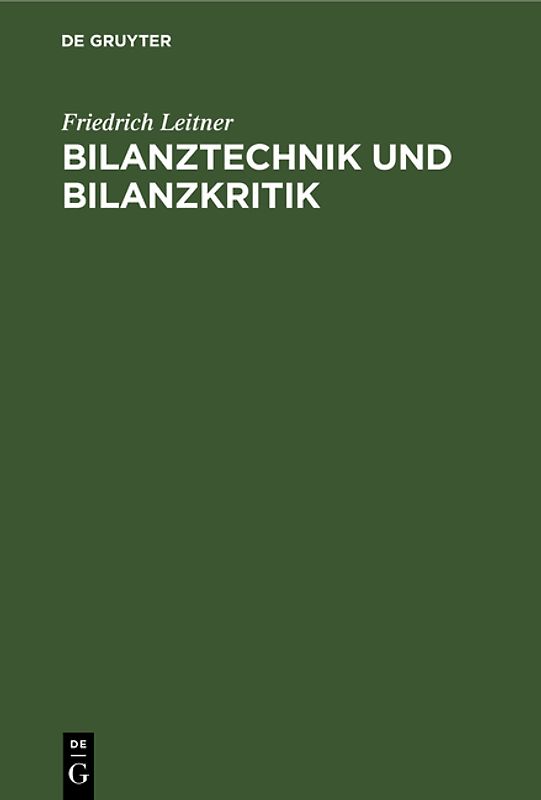 Bilanztechnik und Bilanzkritik