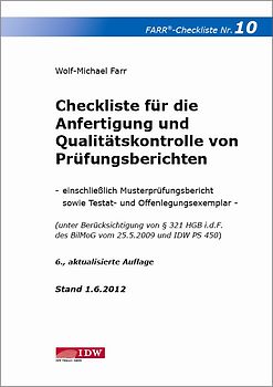 Checkliste für die Anfertigung und Qualitätskontrolle von Prüfungsberichten