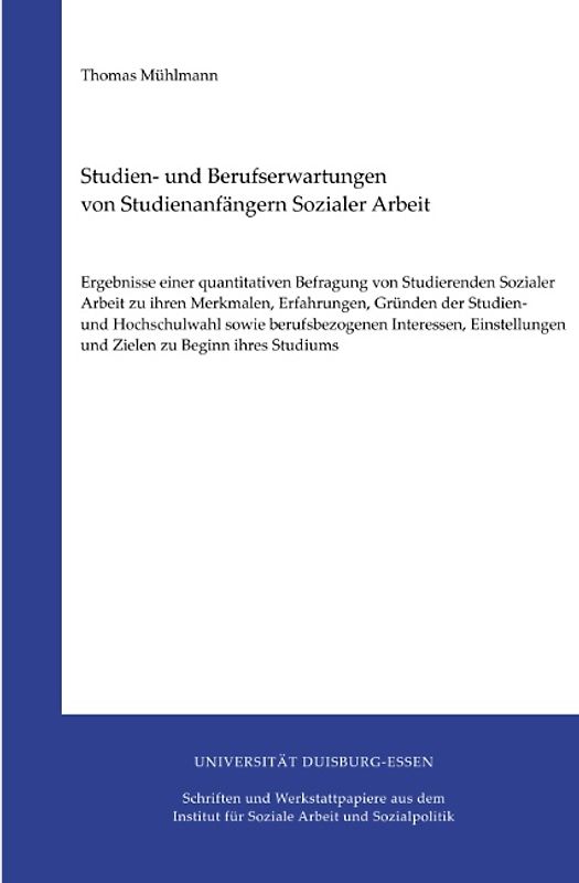 Studien- und Berufserwartungen von Studienanfängern Sozialer Arbeit