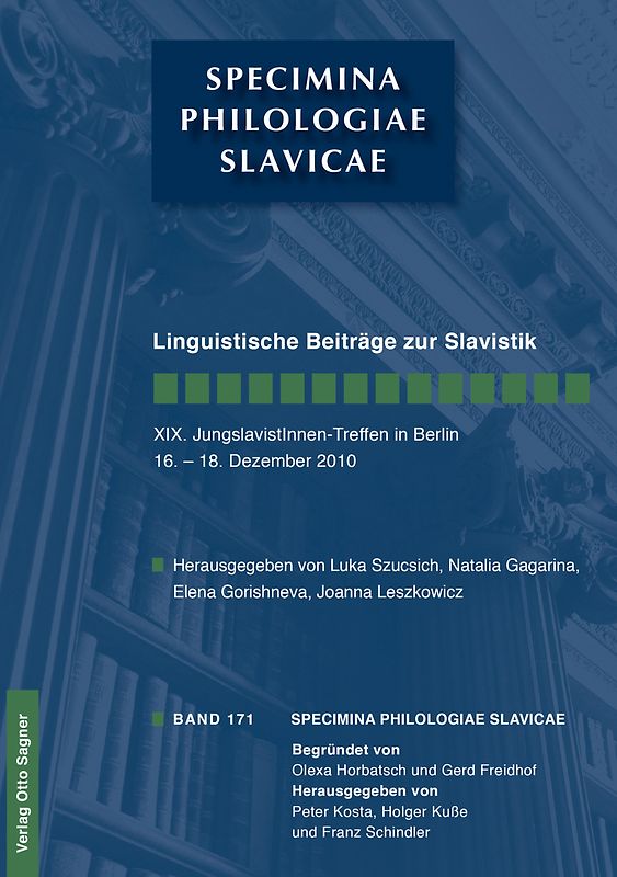 Linguistische Beitraege zur Slavistik