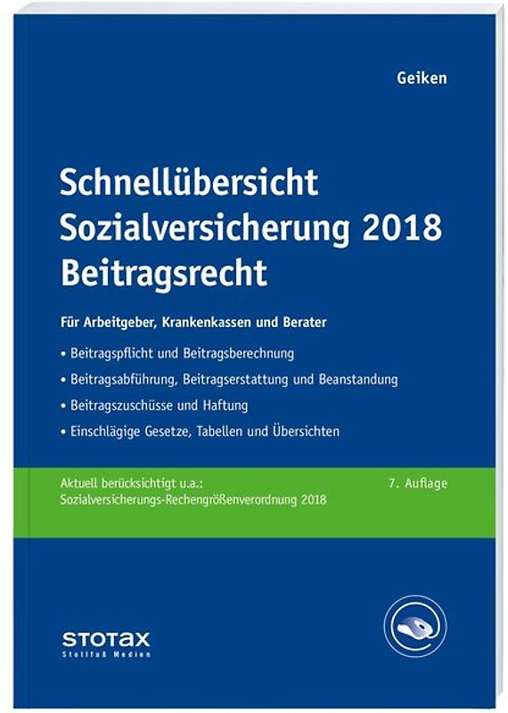 Schnellübersicht Sozialversicherung 2018 Beitragsrecht