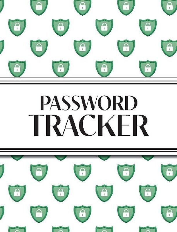 XL Large Print Password Tracker (Lock Shield Green)