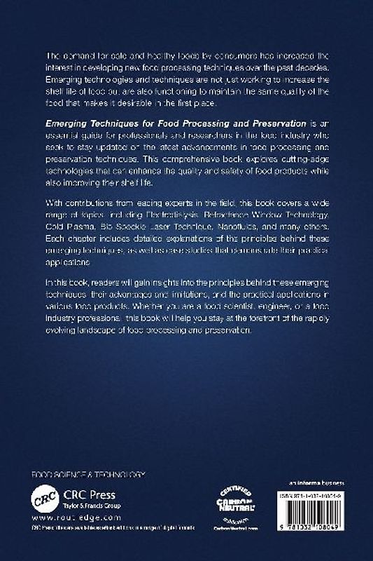 Emerging Techniques for Food Processing and Preservation