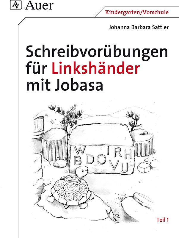 Schreibvorübungen für Linkshänder mit Jobasa. Teil 1 mit den Buchstaben I, O,U, V, W, D, B, R, H (1. Klasse/Vorschule)